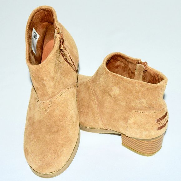 Toms Other - TOMS Leila Suede Zip Up Booties Tan/Brown13.5